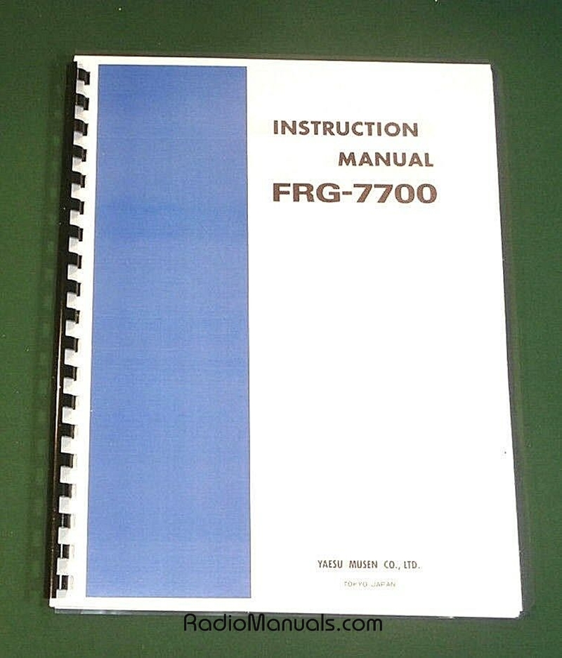 Yaesu FRG-7700 Instruction Manual - Click Image to Close